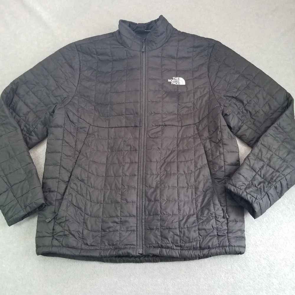 The North Face Jacket Mens Large Black Thermoball Full Zip Quilted Puffer Coat